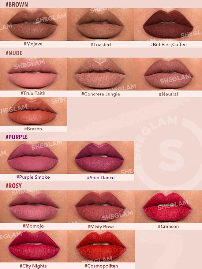 SHEGLAM Lip Liner Creamy Matte Pencil High Pigment Not Easy to Fade Silky Smooth Matte Contour Tint Lip Makeup-Concrete Jungle