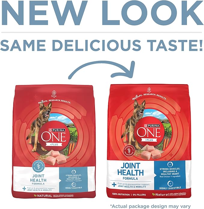 Purina ONE Plus Joint Health Dry Dog Food, Chicken, 16.5 lb Bag | Natural dog food with added vitamins, minerals & nutrients, with glucosamine & fish oil to support joint health and mobility