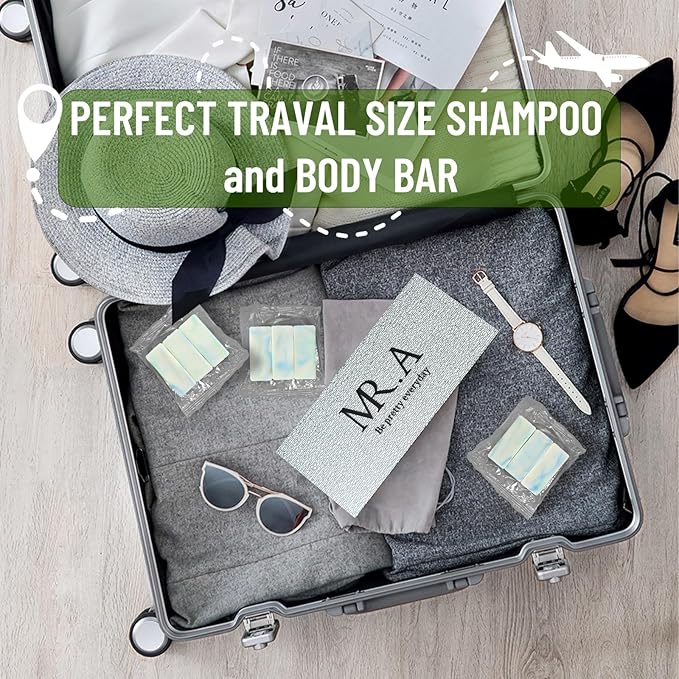 23pcs Travel Size Soap Bars Individually Wrapped, Mini Olive Bar Soap Bulk Body Bath Gentle Bars Men Women, TSA Travel Size Toiletries for Homeless Hotel, Tea Tree Oil Shampoo Bar for Guest Bathroom