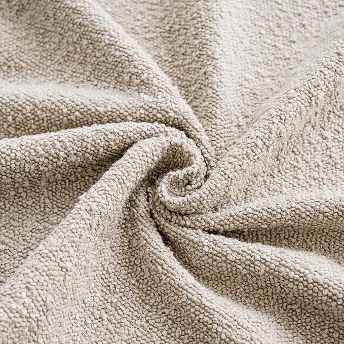 Foindtower Pack of 2 Textured Boucle Throw Pillow Covers Accent Solid Pillow Cases Cozy Soft Decorative Couch Cushion Case for Chair Sofa Bedroom Living Room Home Decor, 18 x 18 Inch,Oatmeal