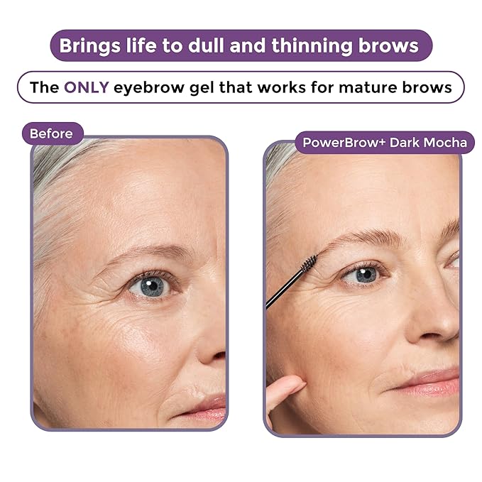 Rumi Cosmetiques PowerBrow+ Tinted Eyebrow Gel For Mature Women - Defines, Fills, Thickens Brows - 2-in-1 Formula - Natural Color, Quick Fixing, Long-Lasting - Hypoallergenic - Dark Brown (Espresso)