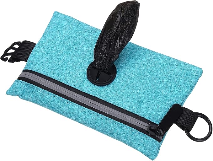 Dog Poop Bag Holder, Pet Waste Bag Dispenser Dog Treat Pouch with Zipper Oxford Cloth Portable Reusable Easy Cleanup(1Pcs, Dark Green), Intended for Outdoor/Travel/Walking