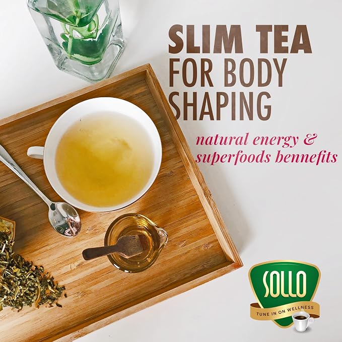 SOLLO Slim Tea K-Cup, Diet Support, Weight Loss with Garcinia & Green Coffee Extract, Single Serve Pods, Compatible With 2.0 K-Cup Keurig Brewers, 24 Ct