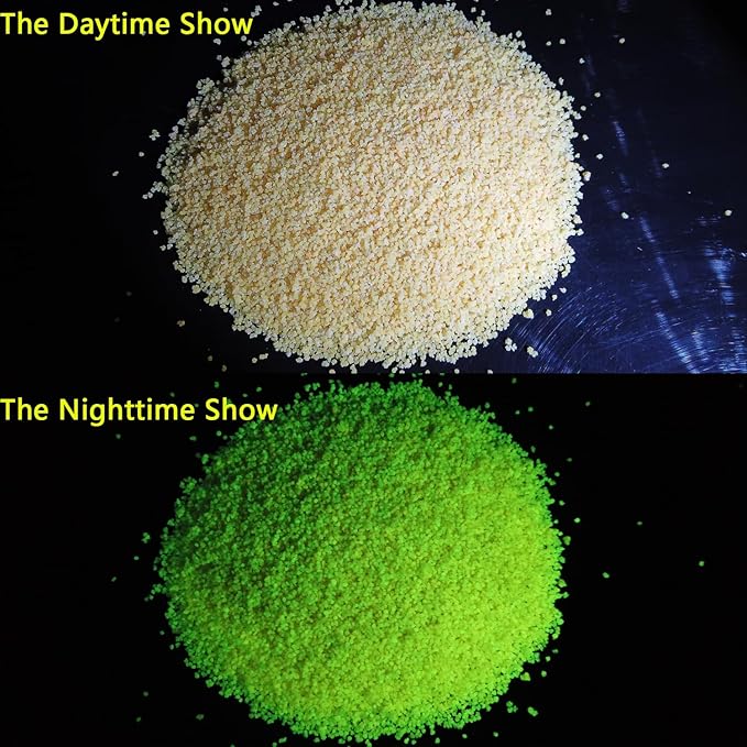 TWINKLING Glow in The Dark Crushed Glass, Broken Glass Glitter, Glow in The Dark Stones Gems Chips for DIY Resin Art Epoxy Crafts, Nail Art, Jewelry Making, Geode Painting,0.85mm(100g) (Orange Yellow)