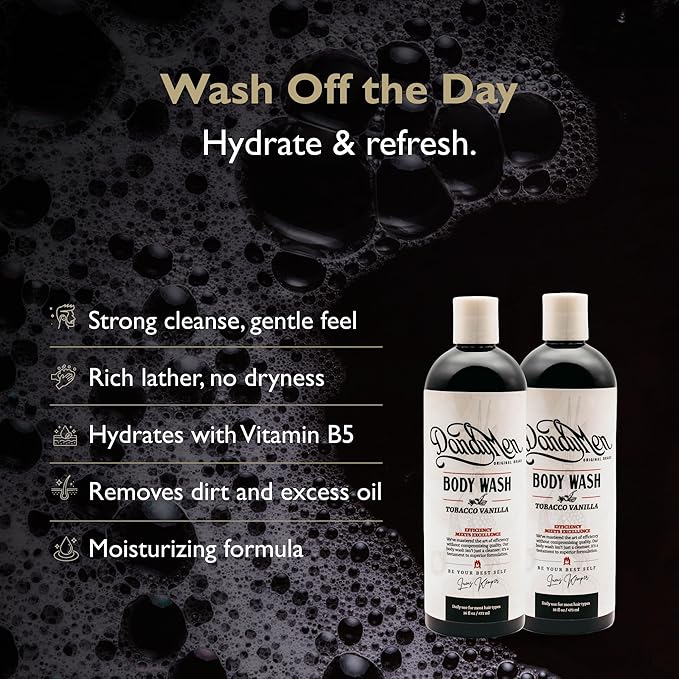 DandyMen Hydrating Bodywash for Men – 16oz (2-pack, Tobacco Vanilla)