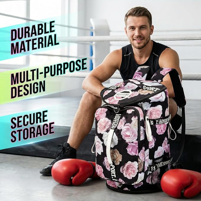 Gym Duffle Bag Backpack with Shoe Compartment,4 ways Travel Backpack for Women and Men,Multi-Functional Weekender bag with Waterproof Layer&Laptop Compartment for Fitness, Travel,Camping