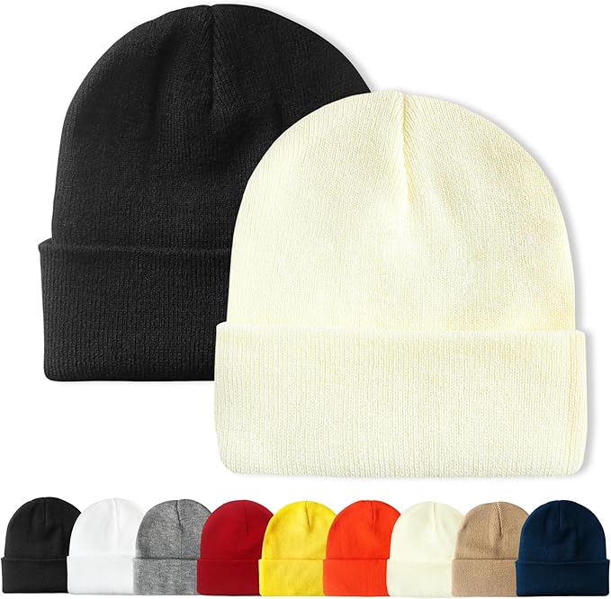 PFFY Unisex Beanie Hats for Men Women Knit Winter Beanies