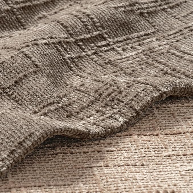 MIULEE Chenille Textured Throw Pillow Covers Taupe Grey 18x18 Set of 2 | Slubby Decorative Pillows, Fall Boho Farmhouse Home Decor, Modern Neutral Cushion Covers for Couch Sofa Bed Living Room