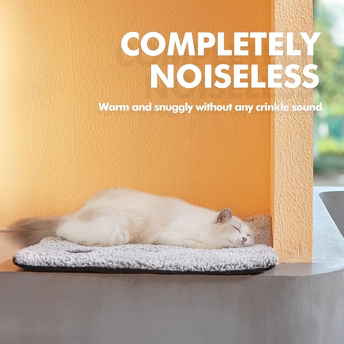 Mora Pets Self Warming Cat Bed Self Heating Cat Dog Mat Pet Pad Extra Warm | Self Heated Cat Bed for Indoor Outdoor Pets, Removable Washable Cover, Non Slip Bottom, Crinkle-Free, No Plug, 29.1 x 18.9 in