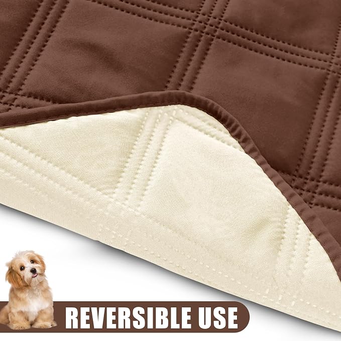 Smiry Waterproof Dog Bed Cover, Reversible Pet Blanket for Sofa Couch | Soft Washable Dog Blanket, Leakproof Couch Cover for Dogs Cats & Furniture Protection, 30x53, Brown/Beige