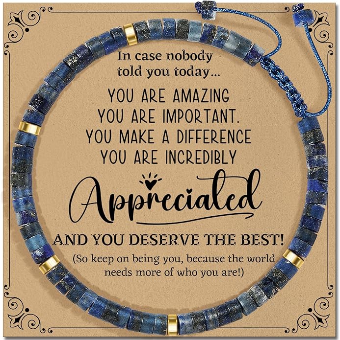 Inspirational Gifts Bracelets for Women: Valentines Mothers Day Birthday Gifts for Women Friends Sister Mom - Healing Natural Stone Beads Bracelets Thinking of you Get Well Soon Gift for Women