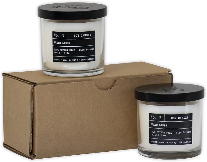 Lulu Candles | Jasmine, Oud & Sandalwood |Luxury Scented Soy Jar Candle | Hand Poured in The USA | Highly Scented & Long Lasting (6 Oz. 2 Pack)