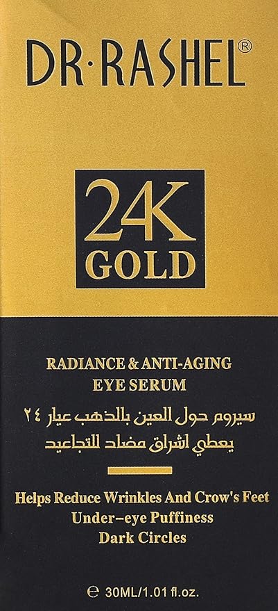 Dr Rashel 24K Gold Radiance Collagen & Anti - Aging Eye Serum, Helps To Reduce Wrinkle, Under eye Puffiness & Dark Circles, Size 1.01 Fl Oz (Pack Of 1)
