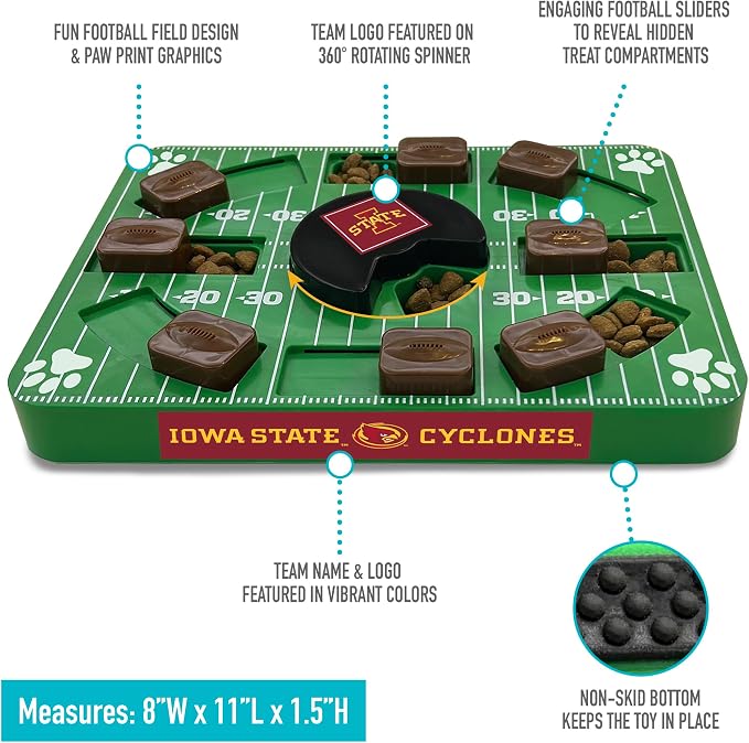 Pets First NCAA Iowa State Cyclones Puzzle Toy, Puzzle Treat Dog Toy, Interactive Dog Treat Toy, Dog Puzzle Feeding Slow Toy