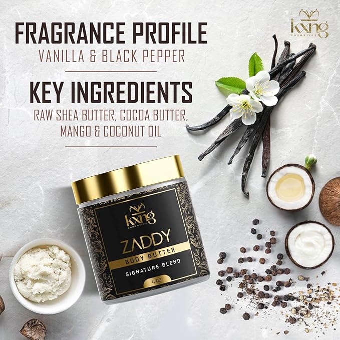 KXNG Shea Butter Body Cream, Luxurious Hydrating Body Butter, Intense Moisturizer for Dry Skin, Perfect for Men & Women, Cruelty-Free