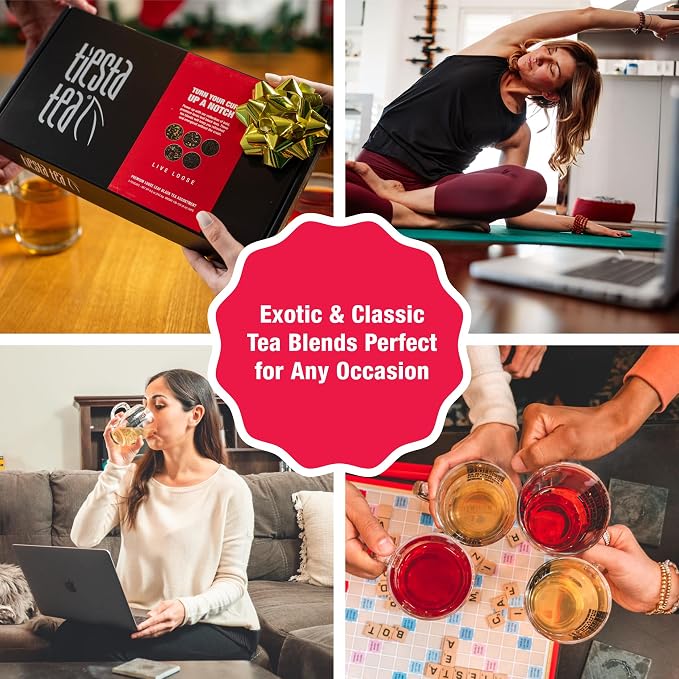 Tiesta Tea - Black Loose Leaf Tea Gift Set, High Caffeinated Assorted Blends, 5 Pouches for Hot & Iced Brews Variety Pack, English Breakfast, Earl Grey, Chai, & Passion Fruit