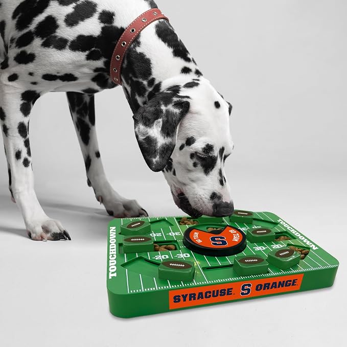 Pets First NCAA Syracuse Large Puzzle Toy, Interactive Treat Toy for Dogs, Slow Feeding Toy, New Large Size