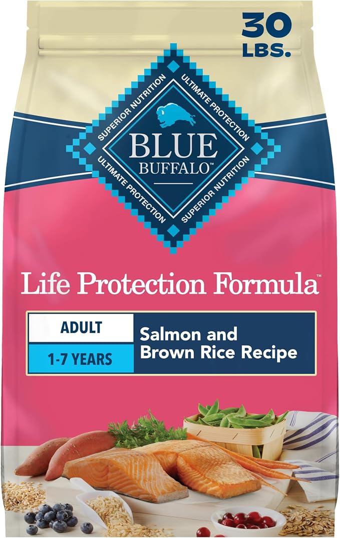 Blue Buffalo Life Protection Formula Salmon Adult Dry Dog Food, 30 lb | Real Salmon #1 Ingredient, Chicken-Free Recipe, Antioxidant-Rich LifeSource Bits, Promotes Healthy Muscle Development