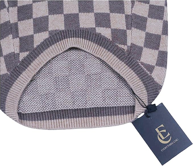 Dog Sweater for Small Dogs, Designer Dog Clothes, Luxury Damier, Soft Knit | Designer dog clothes for small dogs with soft knit comfort, luxury styling and easy pullover fit for Yorkies in cold weather.