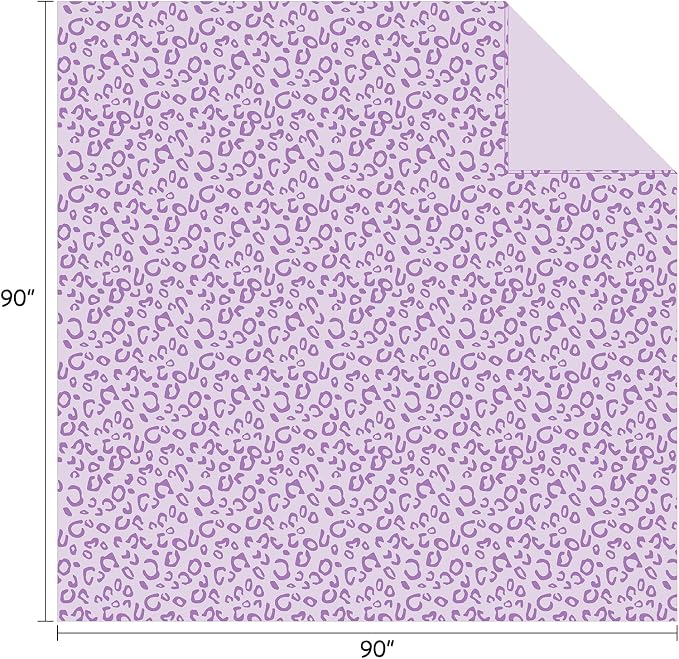 Flannel Fleece Throw Microfiber Blanket with 3D Cheetah Print, 90"X90", Purple