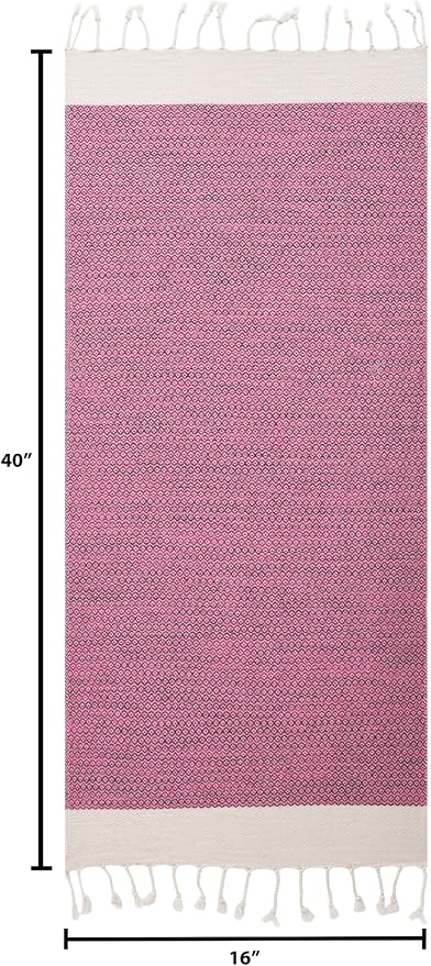 BAY LAUREL Turkish Hand Towel – Pack of 2 | Soft & Absorbent Decorative Towels for Bathroom, Hand, Face, Hair, Gym, Yoga, SPA, Kitchen & Tea | Boho Decor (Fuchsia, Diamond 16x40 Inches (Set of 2)