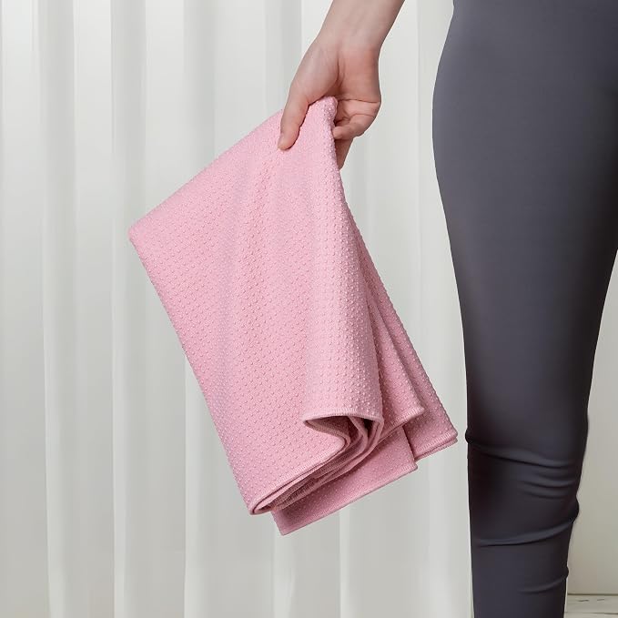 MICROFI New Microfiber Hot Yoga Towel Mat, 24 x 72 inches, with Non-Slip Silicone Grip, Secure Fit Elastic Straps