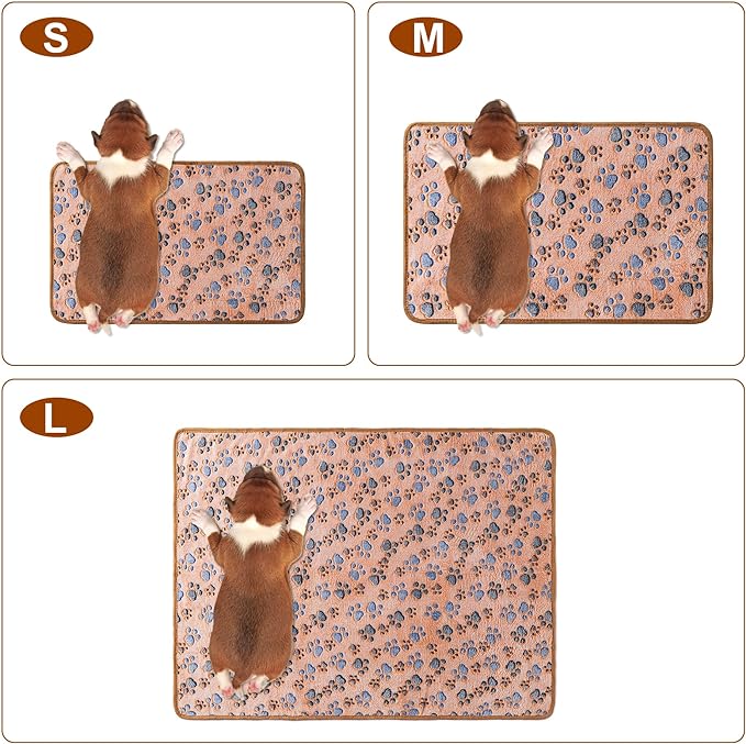 CADONO 1 Pack 3 Blankets for Dog Puppy Cat (Medium 30x20'', Grey) | Super Soft Fluffy Premium Fleece Pet Blanket Flannel Paw Printed Throw