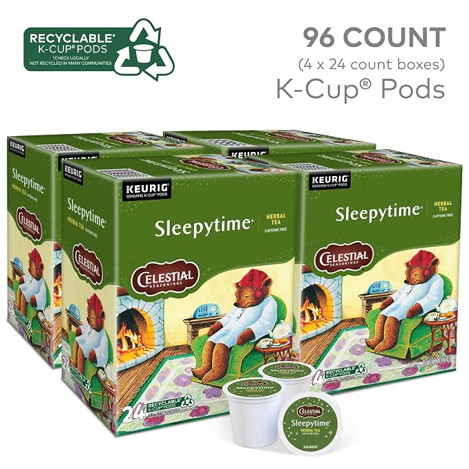 Celestial Seasonings Sleepytime Herbal Tea, Single-Serve Keurig K-Cup Pods, 96 Count