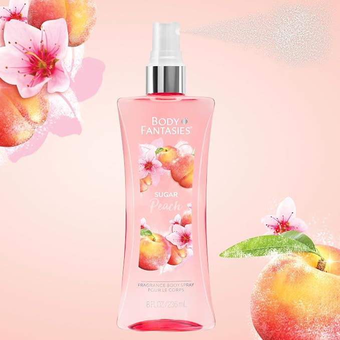Body Fantasies Signature Fragrance Body Spray, Sugar Peach, 8 fl oz