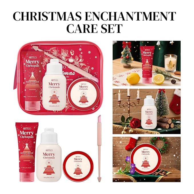 Christmas Body Care Gift Set for Women - Fragrance Moisturizing Body Lotion, Hand Cream and Foot Cream, Repair & Nourishing Dry Skin, Rough Hands and Feet, Skin Care Birthday Gift for Her (1)