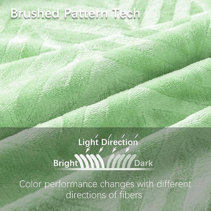 Whale Flotilla Flannel Fleece Fall Throw Blanket for Couch, Light Green | Lightweight Breathable Soft Sofa Throws, Plush Fluffy Chevron Design Decorative Blankets for Home Life, 50x60 Inch