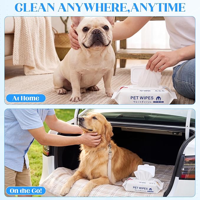 Irenare 13 Pack / 1040 Count Pet Wipes for Paws Butt, 5 x 7 in for Travel