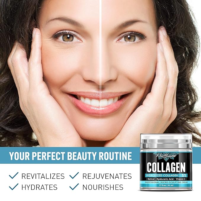 Neubeautics Collagen Cream For Face - Anti Aging Night Women Made In USA Wrinkle With Retinol Hyaluronic Acid Firming & Hydrating Effect Facial Cream, 50 ml (Neubeautics)