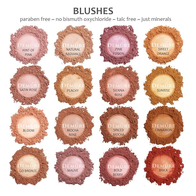 Demure Mineral Blush Makeup (Pink Fusion), Loose Powder, Professional Quality, Cruelty Free Powder By Demure