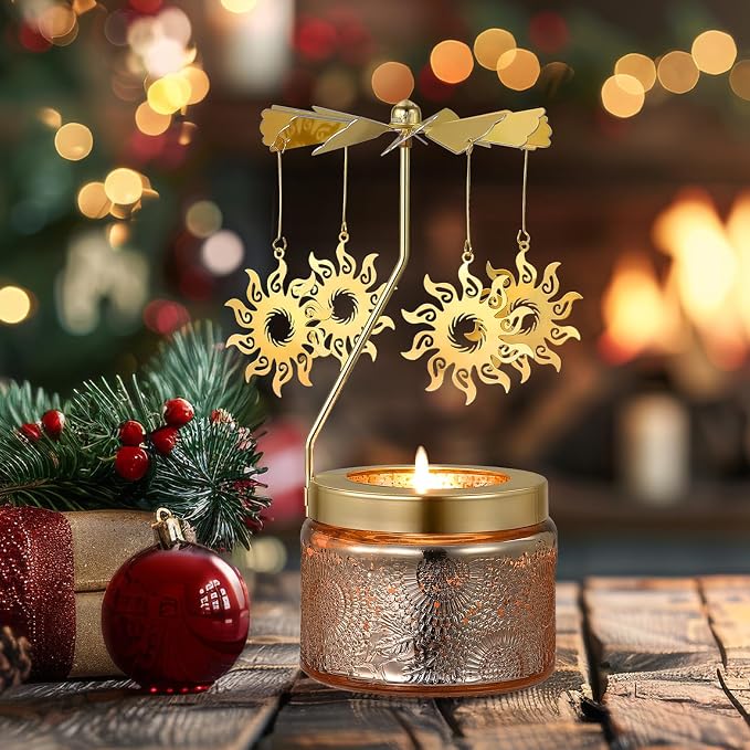 Sun Rotating Scented Candle, Gifts for Women Mom Daughter Sister Wife | Birthday Gifts for Women Friendship, Unique Candle Gift for Christmas Anniversary Mothers Day