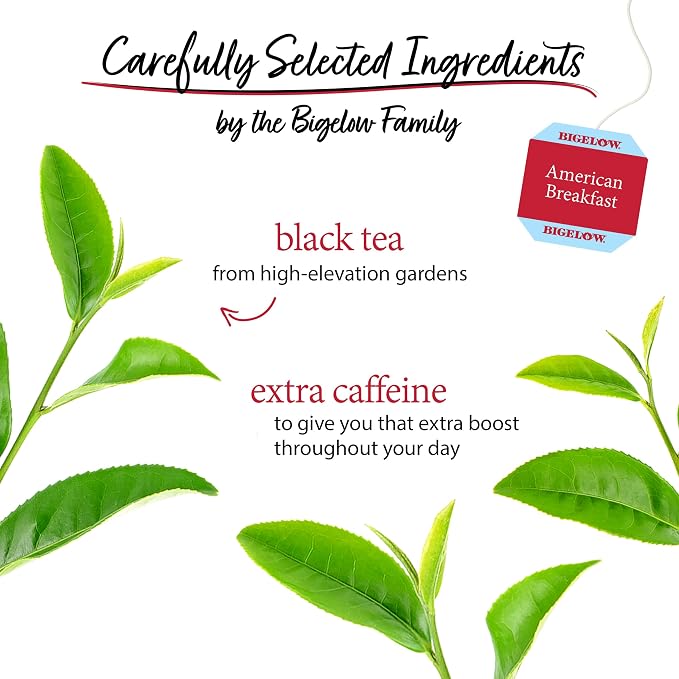 Bigelow Tea American Breakfast Black Tea Bags, Caffeinated Tea, 20 Count Box (Pack of 6), 120 Total Tea Bags Total