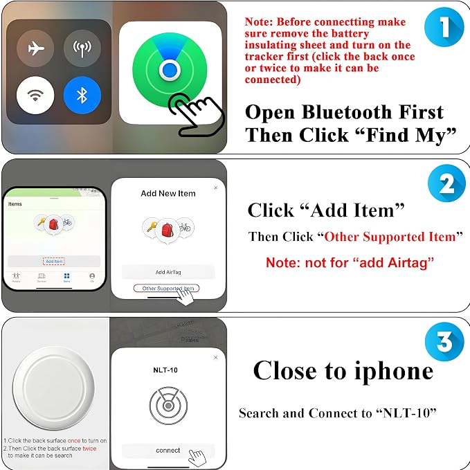 Air Tracker Tags 2 Pack, Bluetooth Tracker for iPhone iPad Find My iOS Only | Key Item Finder Locator with Sound, Smart Luggage Tag for Suitcases, Keys, Bags, Pets, Wallet, Backpack, Replaceable Battery