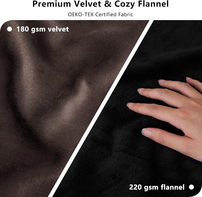 Waterproof Blanket - Reversible Dog Throw as Furniture Protector | Soft Velvet & Flannel, TPU Leak-Proof Liner, Machine Washable, Fits Couch and Bed, 82" x 108", Lightbrown/Darkbrown