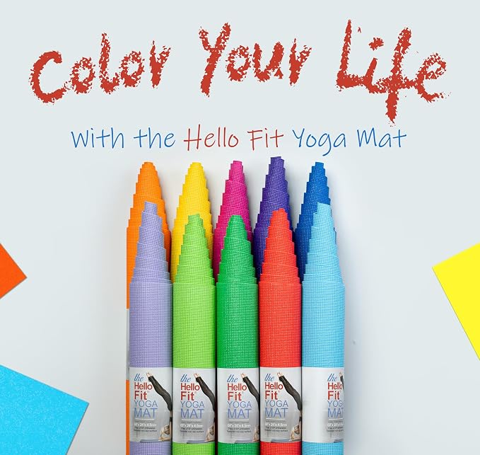 10-Pack Yoga Mat, 68" x 24" Non Slip Exercise Mat, 4mm Thick Gym Mat for Fitness and Stretching, Bulk Non Toxic Yoga Mats for Schools and Studios