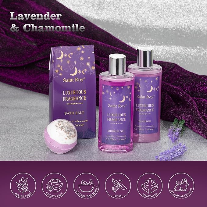 Mothers Day gift Bath Basket Spa Kit Spa Gifts for Women, Bath and Body Basket Set 10pcs Self Care Kit Lavender Scent Birthday Gifts Skin Care Set, Christmas Gifts for Women, Beauty kits Bridal Shower