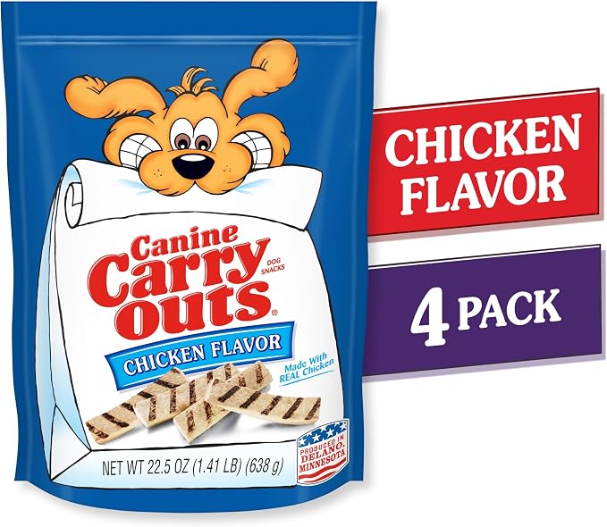 Canine Carry Outs Chicken Flavor Dog Treats, 22.5 Ounce Bag (Pack of 4)