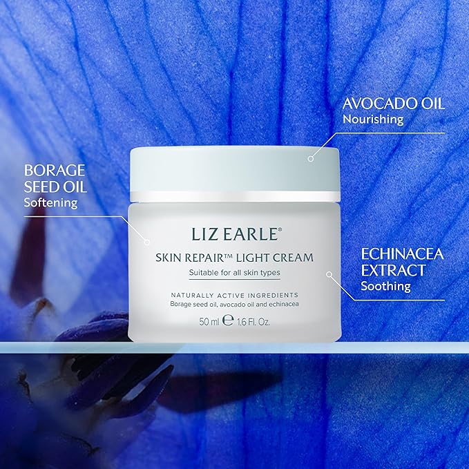 Liz Earle Skin Repair Light Face Cream - Hydration-Boosting Face Moisturizer with a Silky, Lightweight Texture - Balances & Hydrates Skin for a Healthy, Radiant Glow (50 ml)