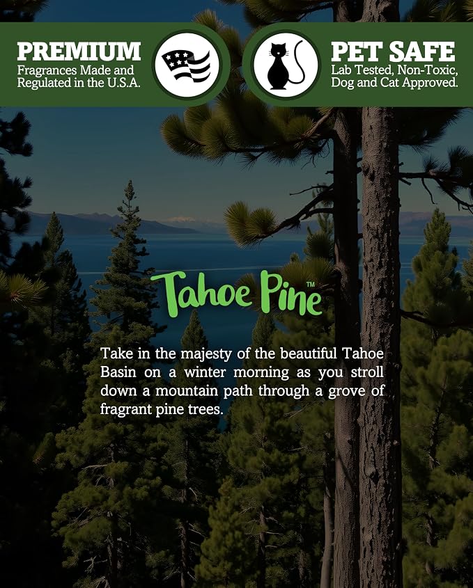 Tahoe Pine Scented Natural Soy Candle, Essential Fragrance Oils, 100% Soy, Phthalate & Paraben Free, Clean Burning, 9 Oz.