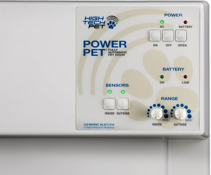 Genuine Power Pet® Automatic Pet Door, Large Wall Mount, Factory Refurbished, High Tech Pet® Certified, Full Warranty, Pet Operated, Dead-Bolt Security, Air-Tight, Quick, Quiet, USA Assembly & Service