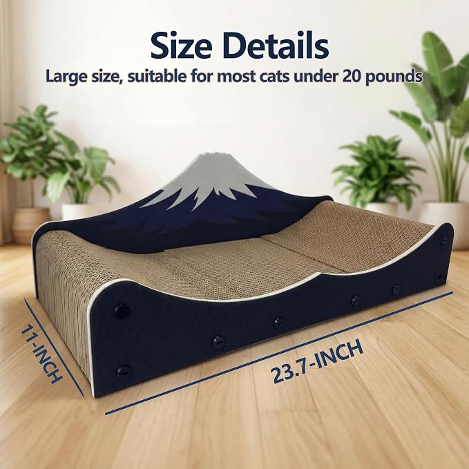 Cat Scratcher Bed Wear-Resistant Large Cats Scratching Bed Sofa Long Lasting Scartching Pads for Indoor Cats, Furniture Protector,Dual-Purpose-Scratch Claws and Sleep,The Shape of Mountains