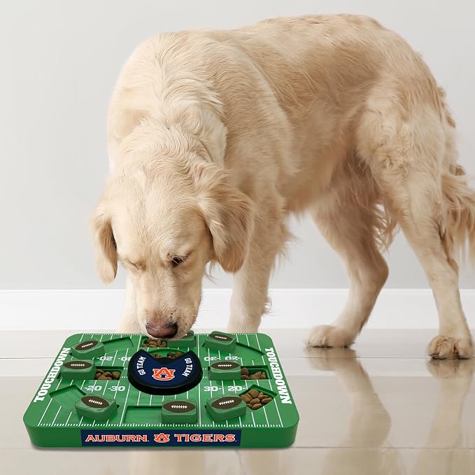Pets First NCAA Auburn Large Puzzle Toy, New Size, Interactive Dog Treat & Slow Feeding Toy