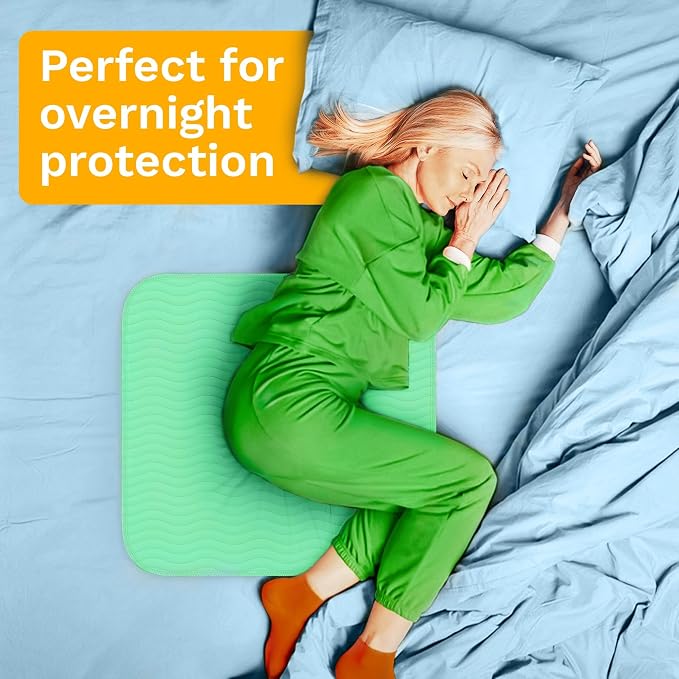 GREEN LIFESTYLE® Washable Underpads - Heavy Absorbency Reusable Bedwetting Incontinence Pads for Kids, Adults, Elderly, and Pets for Bed, Sofa, Couch, Floor (Pack of 10 - 34x36)