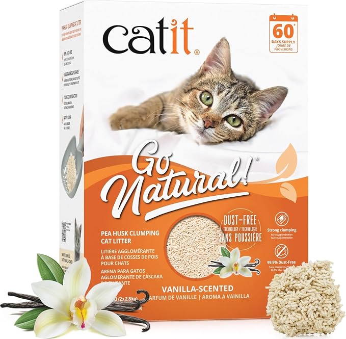 Catit Go Natural Pea Husk Clumping Cat Litter, 12.3 lb, Natural