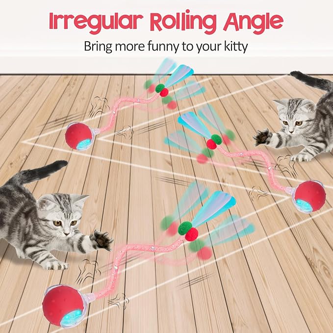 Interactive Cat Toys Ball,Automatic Moving Ball Toy,Rechargeable