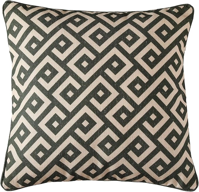 Vintage Elegant Linen Square Throw Pillow Cover,18"x18"-Murad B | Designer French Pillow Cover,Concealed Zipper Design,Sofa,Bedroom,Living Room,Lounge Chairs,All Season Home Decor